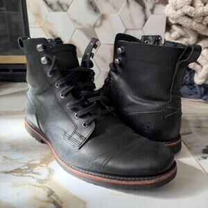 Timberland Men's Kendrick Black Leather Chukka Boots Size 8 Side Zip Waterproof